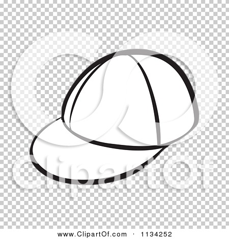 Cartoon Of A Black And White Baseball Cap - Royalty Free Vector Clipart