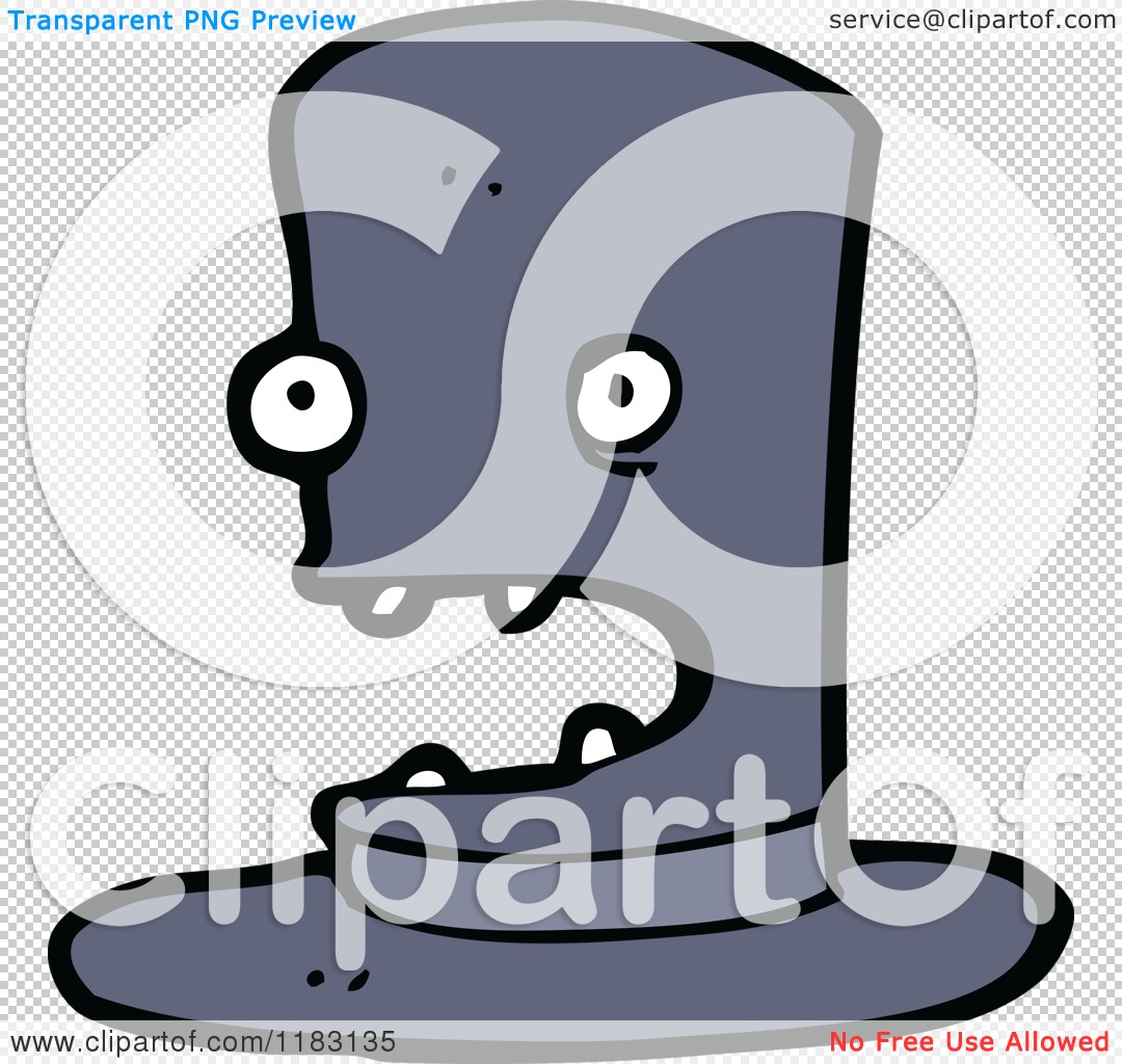 Cartoon of a Top Hat with a Face - Royalty Free Vector Illustration by