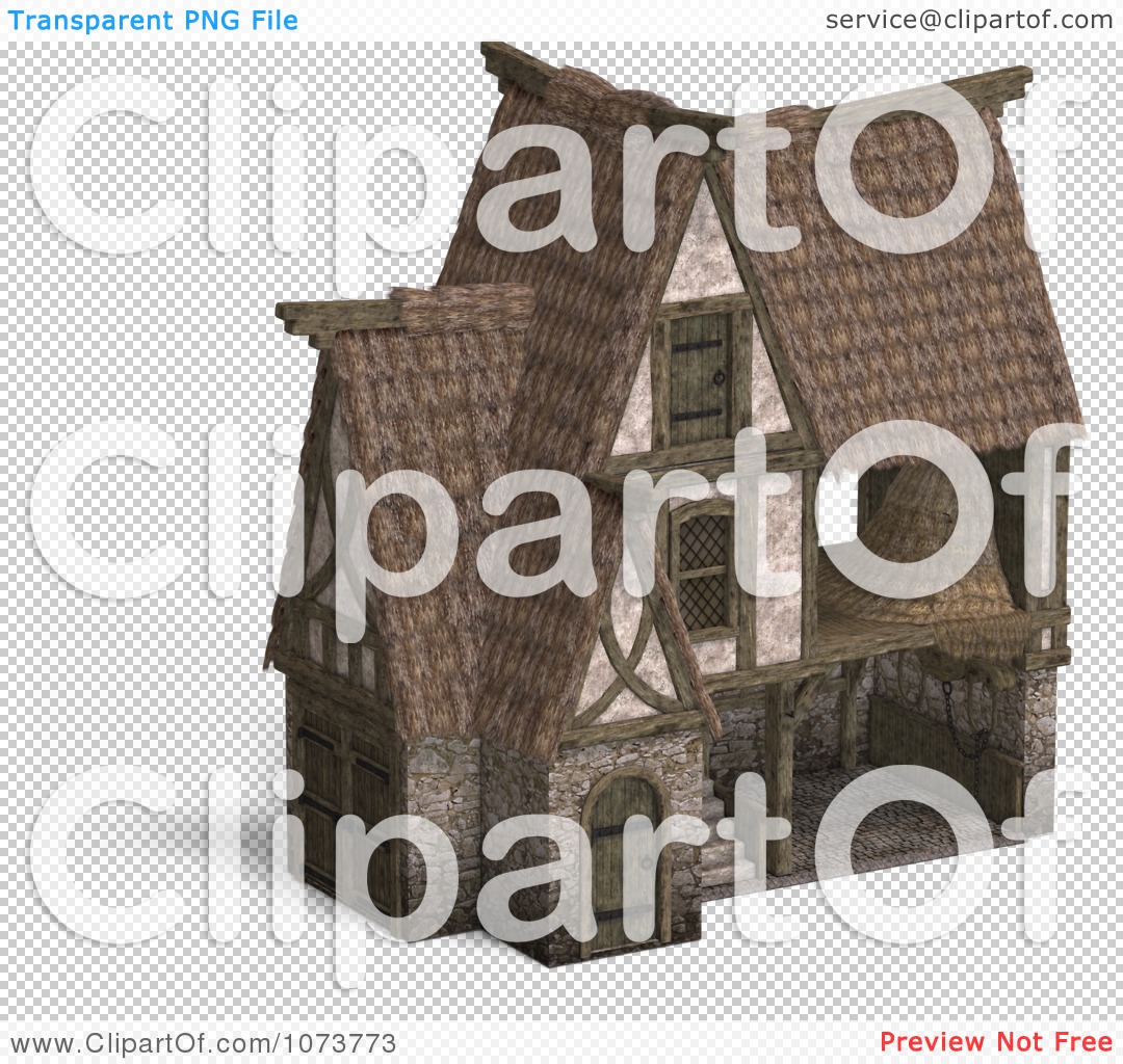 Clipart 3d Medieval Barn Building 4 - Royalty Free CGI Illustration by 