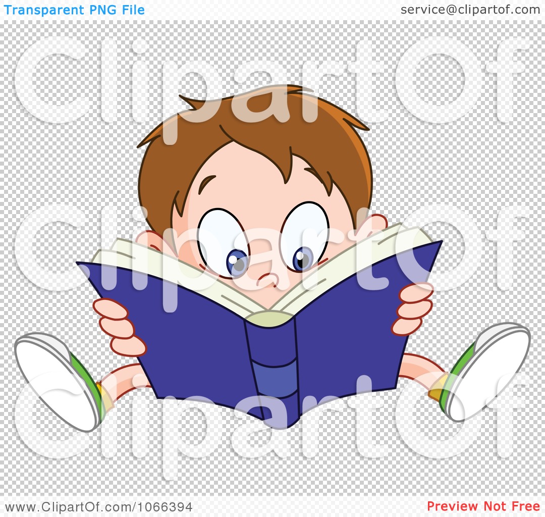 free clipart of a boy reading a book - photo #23