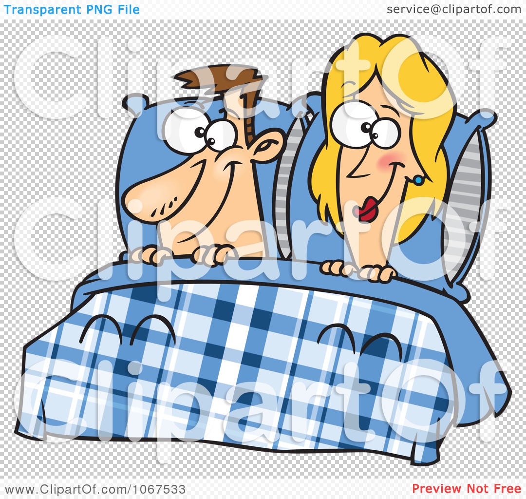 Clipart Happy Couple In Bed - Royalty Free Vector Illustration by Ron ...