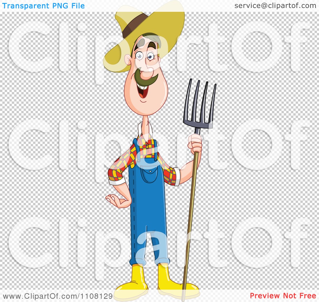 farmer holding pitchfork