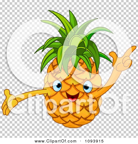 Clipart Happy Pineapple Character Holding A Finger Up ...