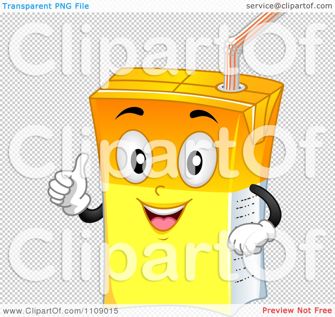 Clipart Juice Box Mascot Holding A Thumb Up - Royalty Free Vector