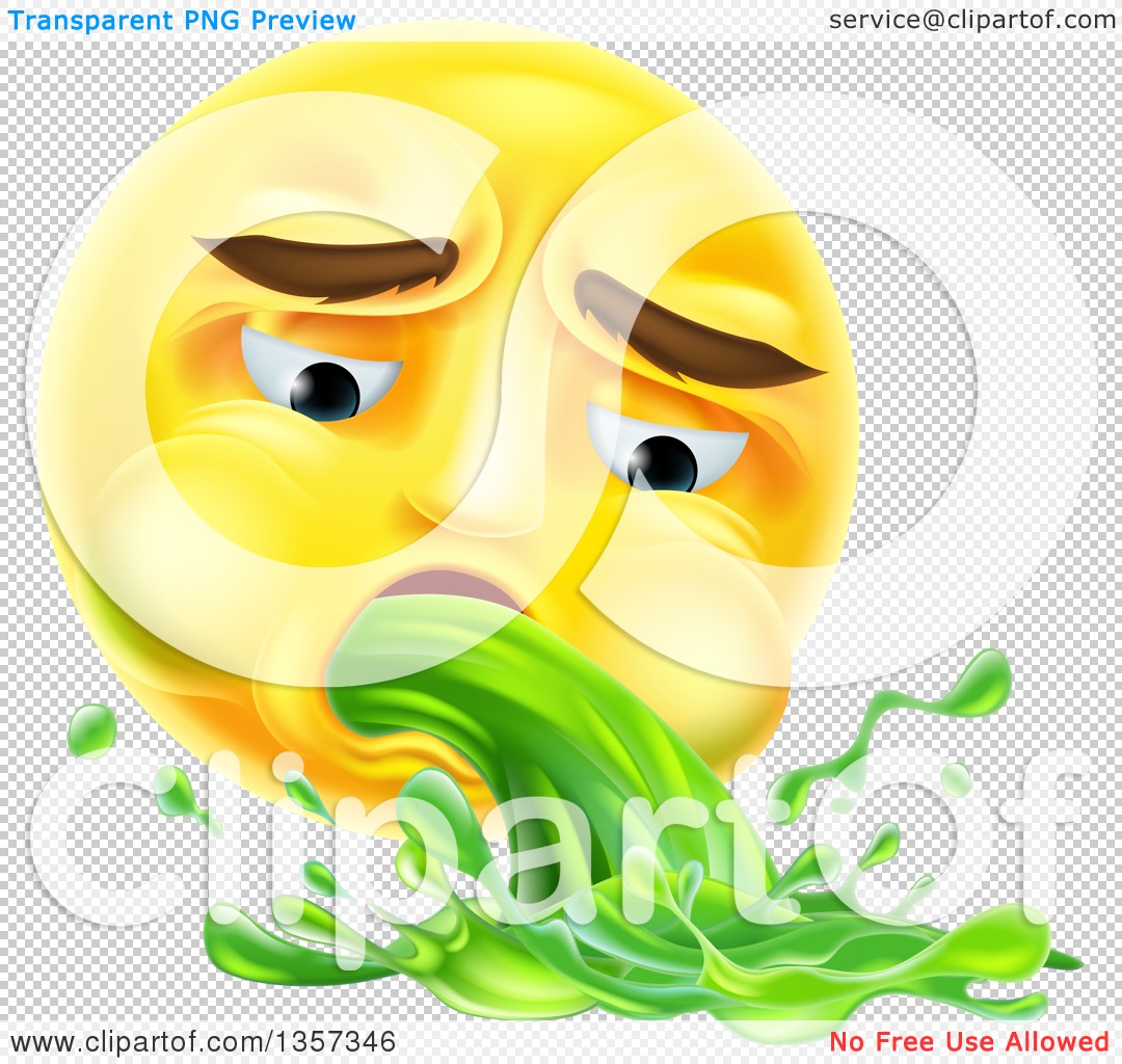 Clipart Of A 3d Yellow Smiley Emoji Emoticon Face Throwing