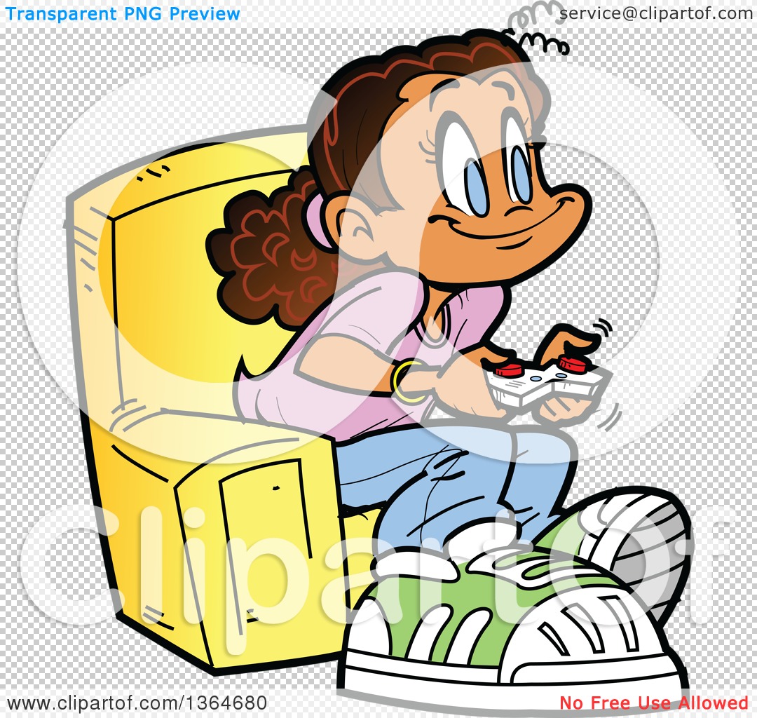 girl playing video games clipart - photo #37