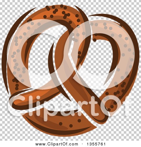 Clipart of a Cartoon Soft Pretzel - Royalty Free Vector Illustration by