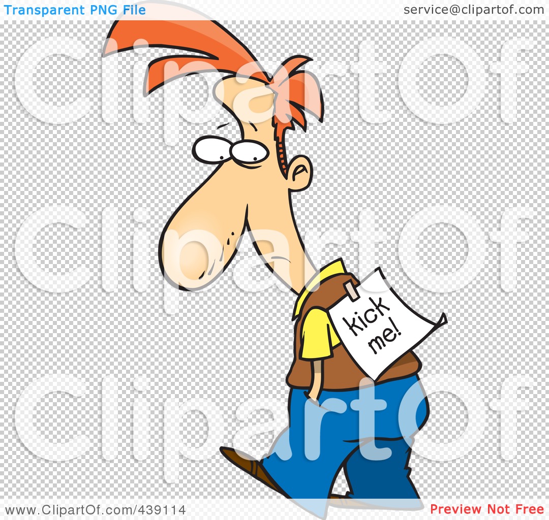  - Royalty-Free-RF-Clip-Art-Illustration-Of-A-Cartoon-Man-With-A-Kick-Me-Sign-On-His-Back-1024439114
