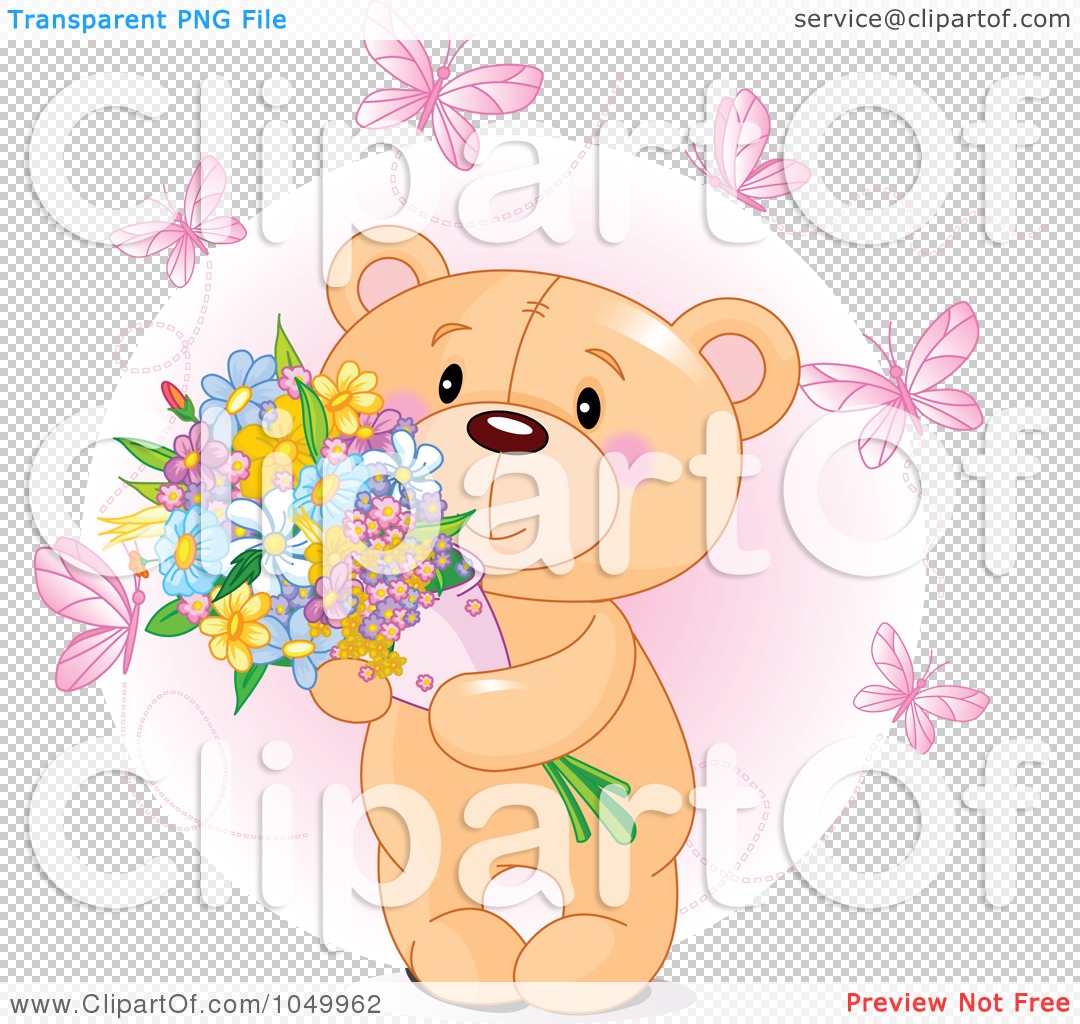teddy bear with flowers clipart - photo #28
