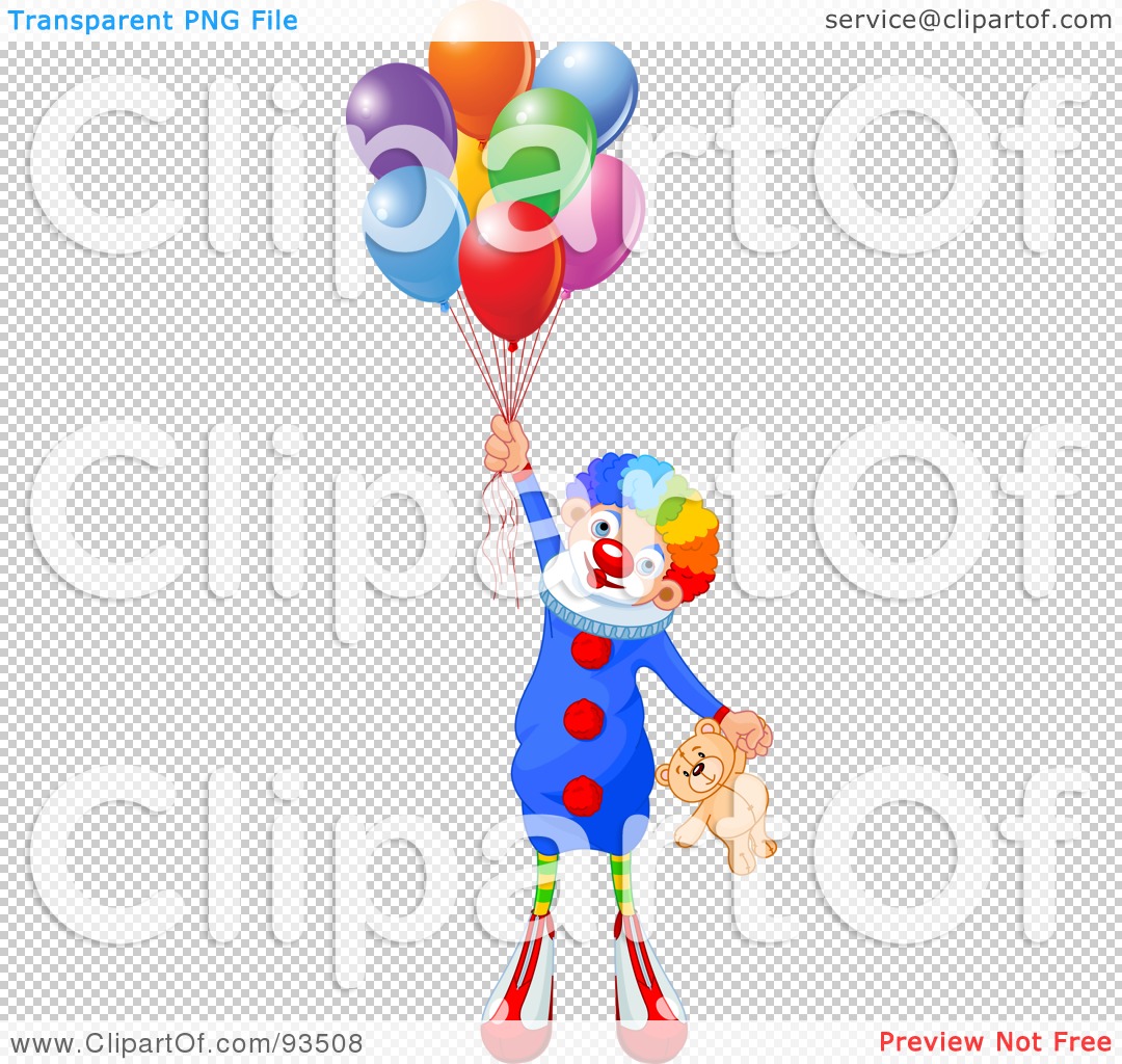teddy bear holding balloons clipart - photo #26