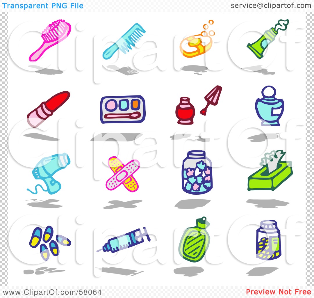 Royalty-Free (RF) Clipart Illustration of a Digital Collage Of A Hair Brush