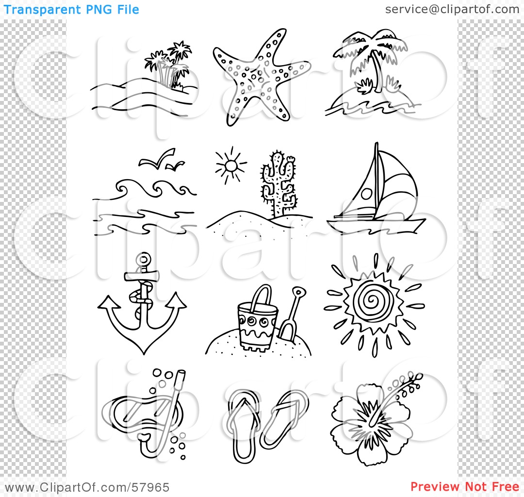 Beach Items Clipart