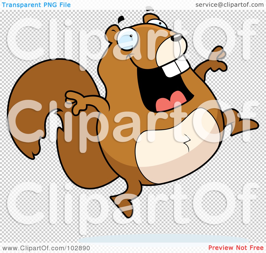 Royalty Free Rf Clipart Illustration Of A Happy Jumping Squirrel By