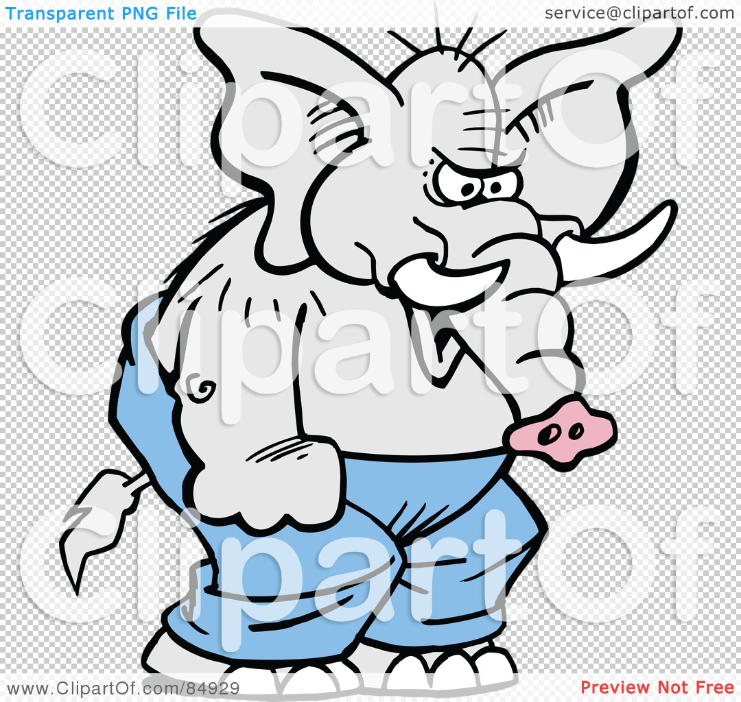 Royalty-Free (RF) Clipart Illustration of a Mad Elephant ...