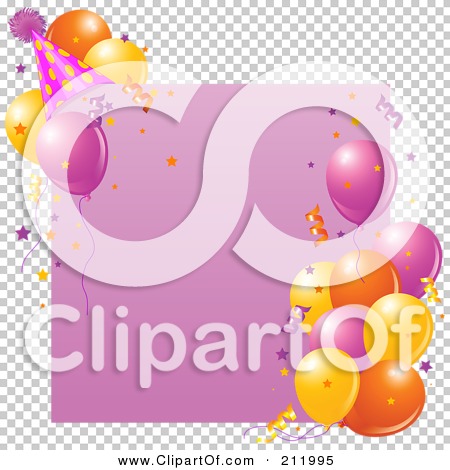 Birthday Party Hats on Birthday Party Sign With Balloons  A Party Hat And Confetti By Pushkin