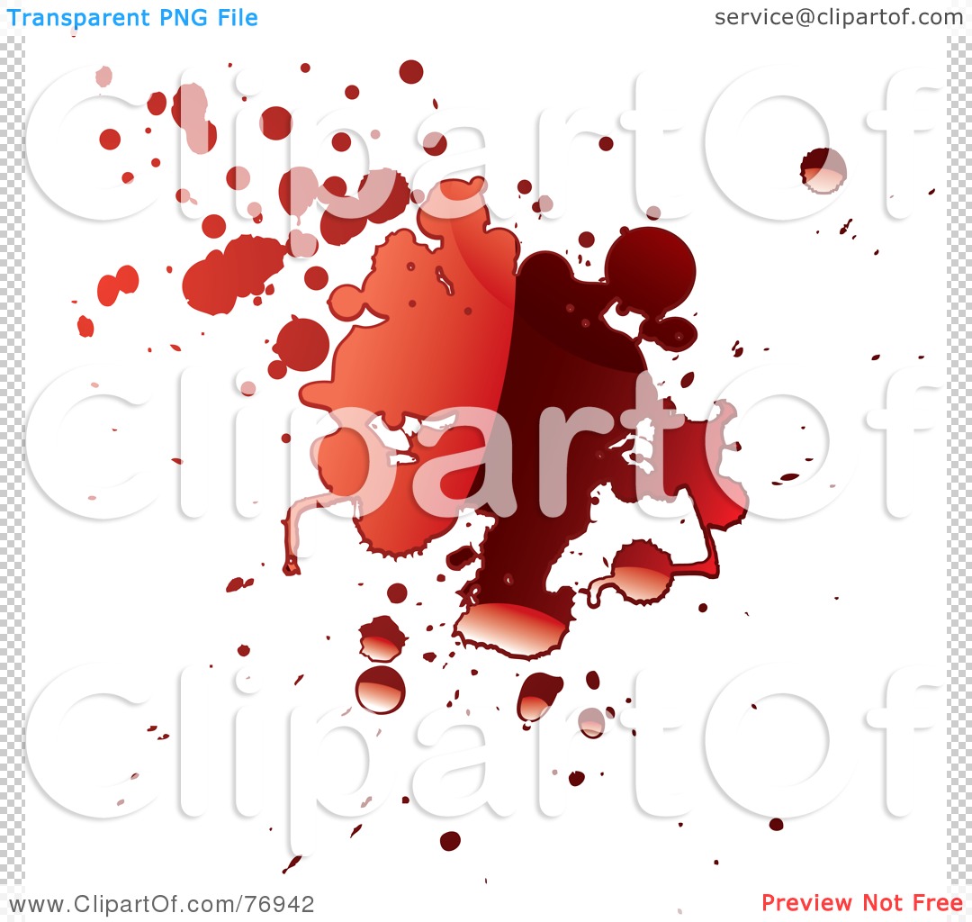 Royalty-Free (RF) Clipart Illustration of a Puddle of Messy Blood on