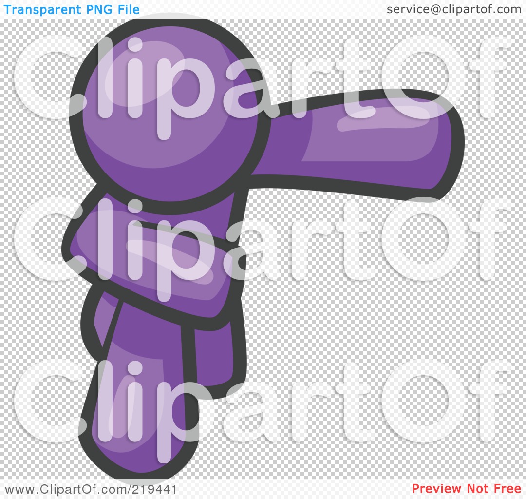 Royalty-Free (RF) Clipart Illustration of a Purple Man Bowing by Leo