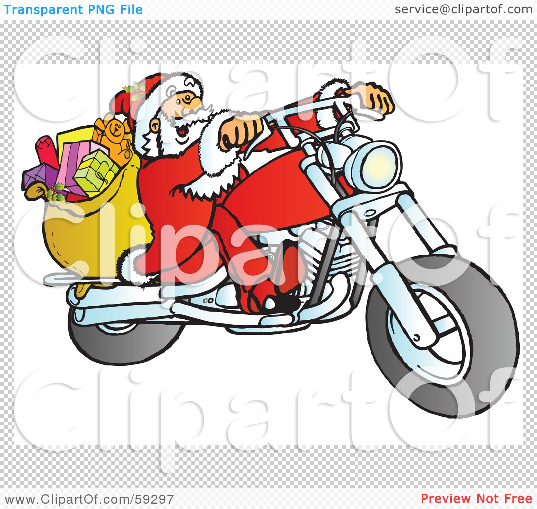 clipart santa on motorcycle - photo #47