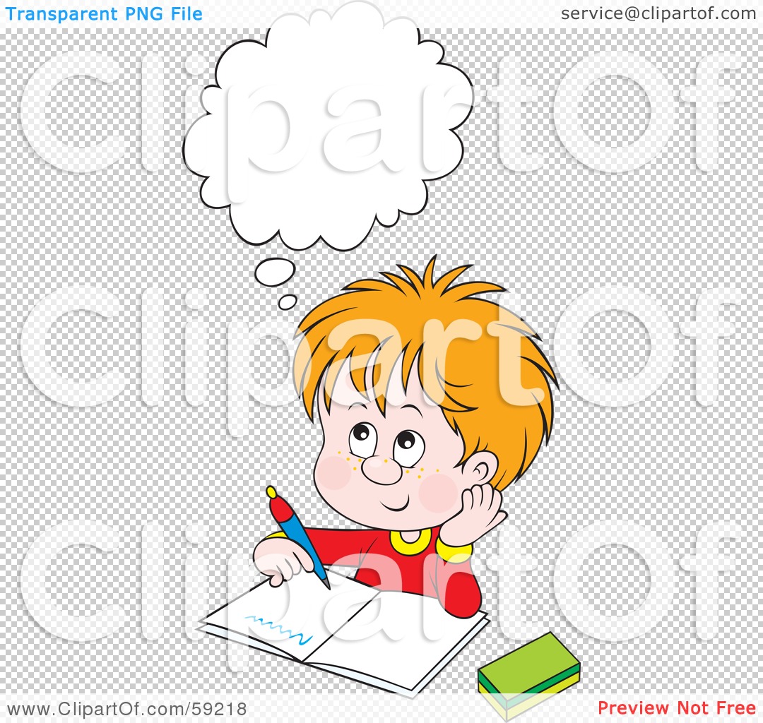 Child doing homework clipart
