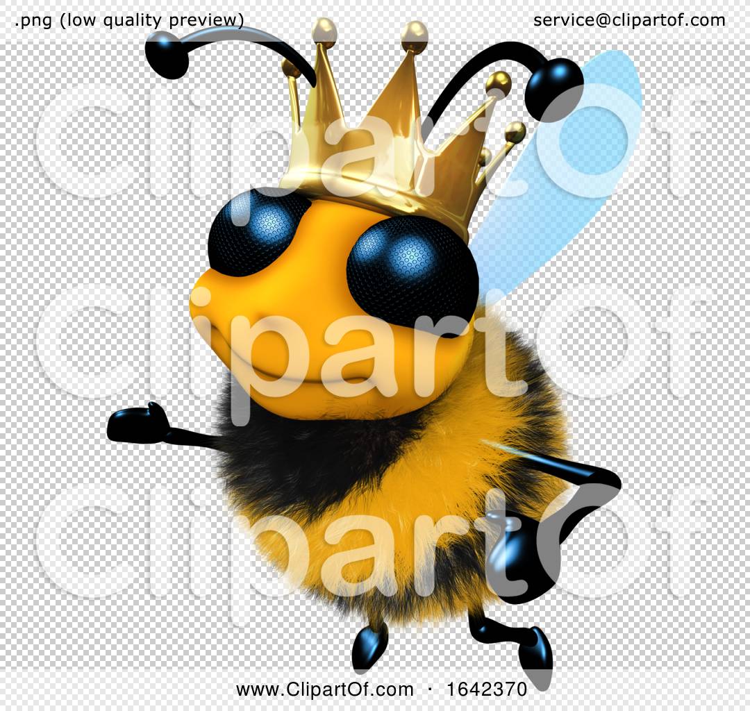 Download 3d Funny Cartoon Honey Bee Character Wearing a Royal Gold ...