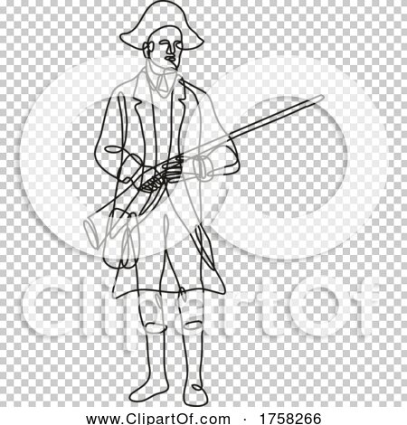 American Patriot Revolutionary Soldier with Musket Rifle Front