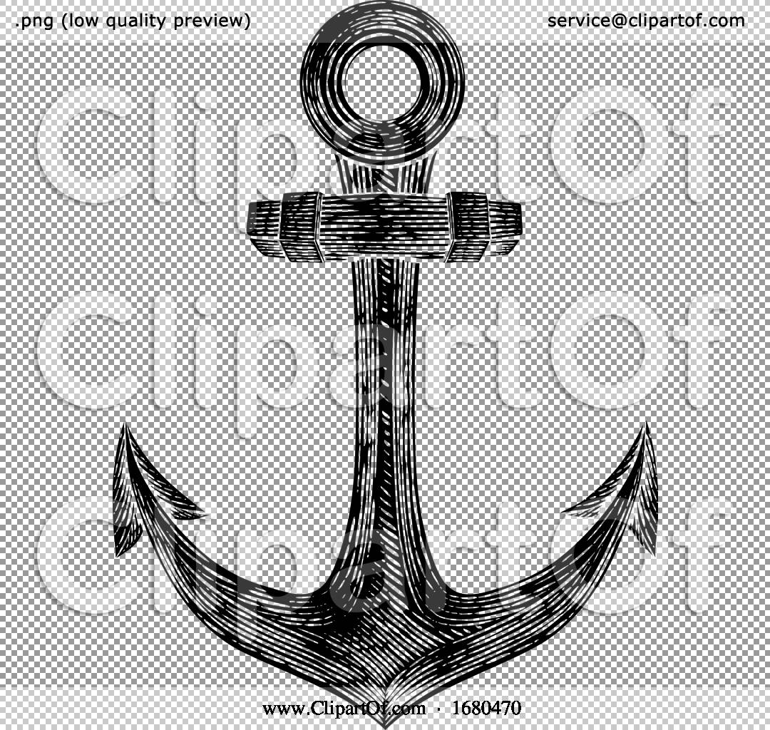 Redesigned Anchor Black and White Tattoo - Ace Tattooz