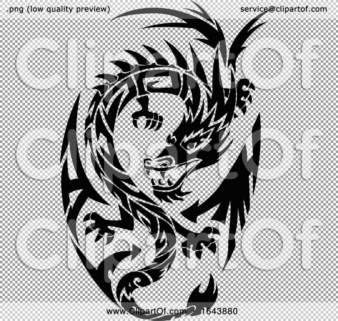 Black and White Dragon Tattoo Design by Morphart Creations #1643880