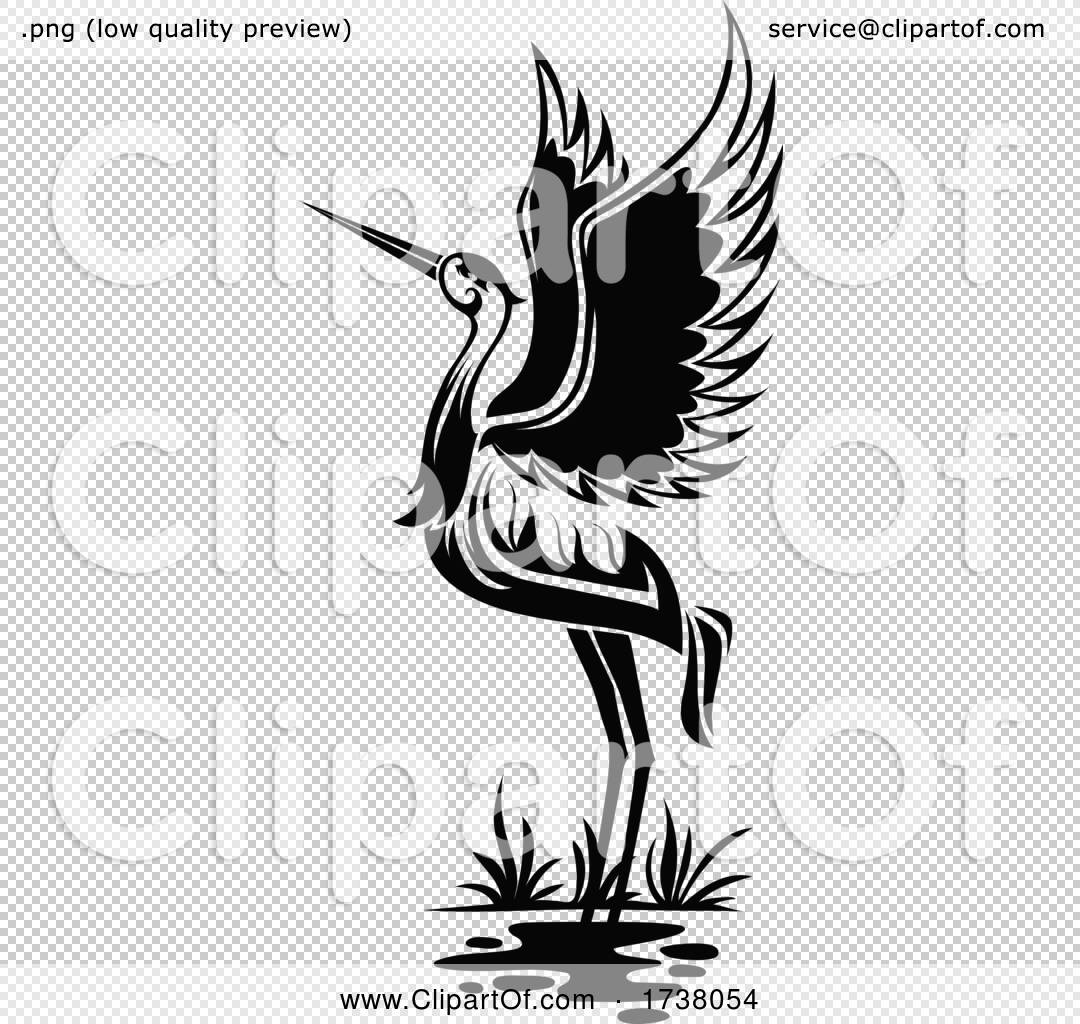 Black and White Heron by Vector Tradition SM #1738054