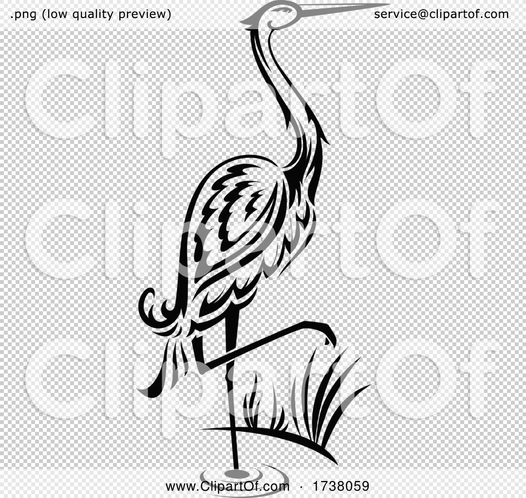 Black and White Heron by Vector Tradition SM #1738059