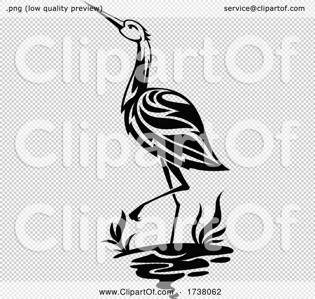 Black and White Heron by Vector Tradition SM #1738062