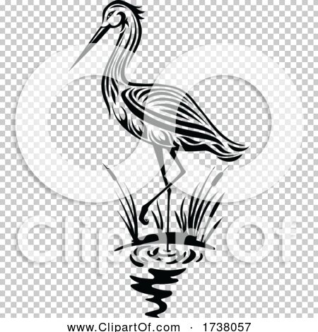 Black and White Heron by Vector Tradition SM #1738057