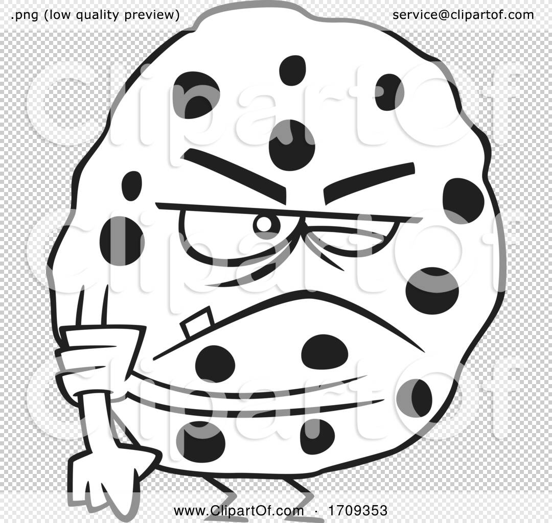 black and white chocolate chip cookie clipart