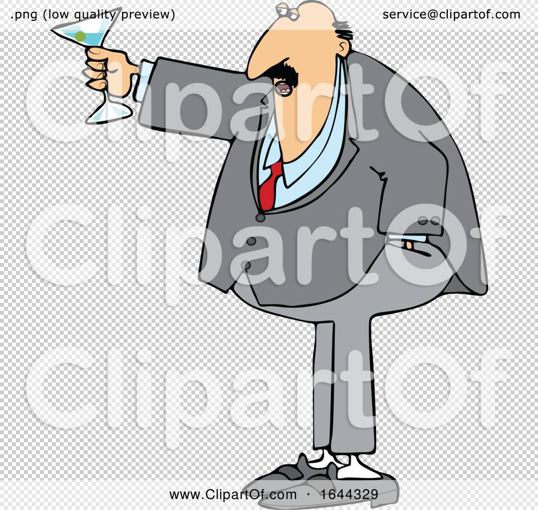 Cartoon Chubby White Businessman Toasting by djart #1644329