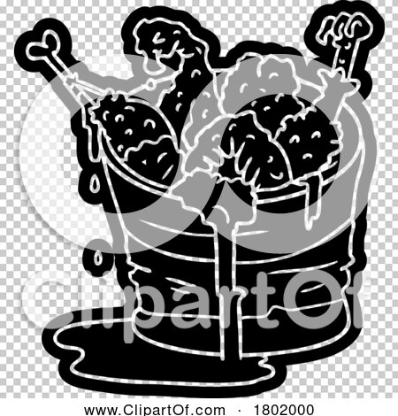 fried chicken clip art black and white