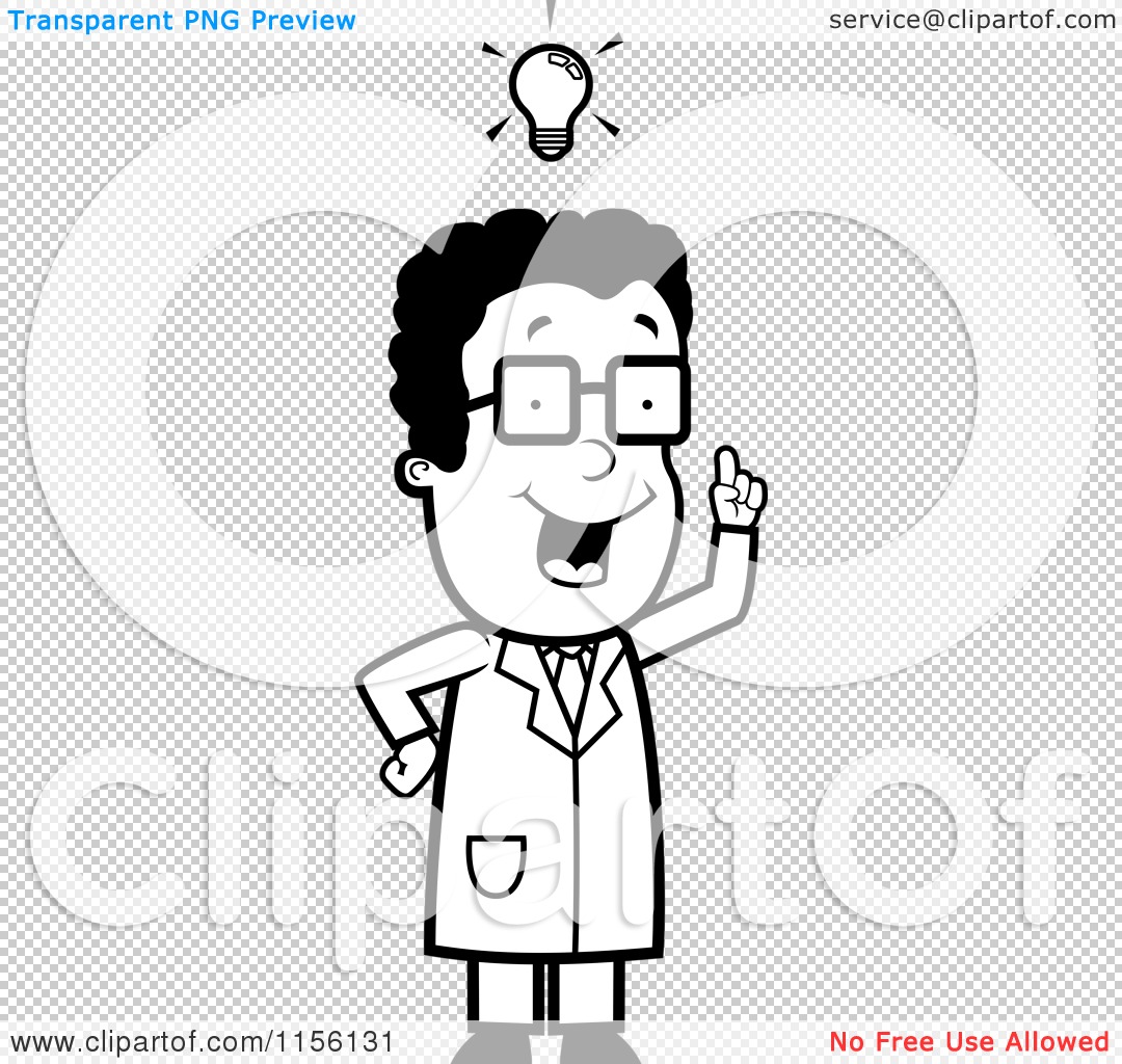 mad scientist clipart black and white