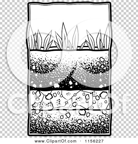 Cartoon Clipart Of A Black And White Garden - Vector Outlined Coloring