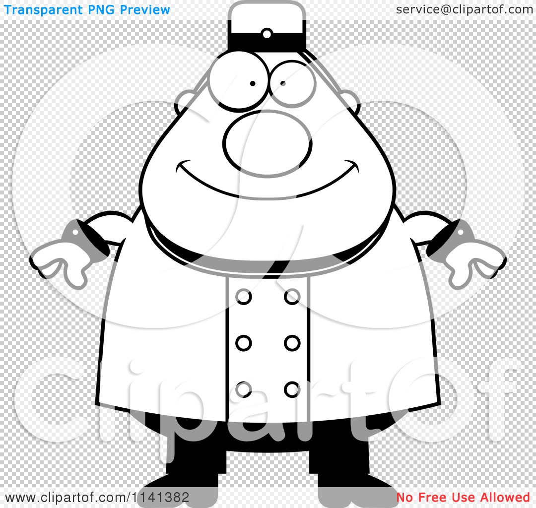 Download Cartoon Clipart Of A Black And White Happy Bellhop Worker - Vector Outlined Coloring Page by ...