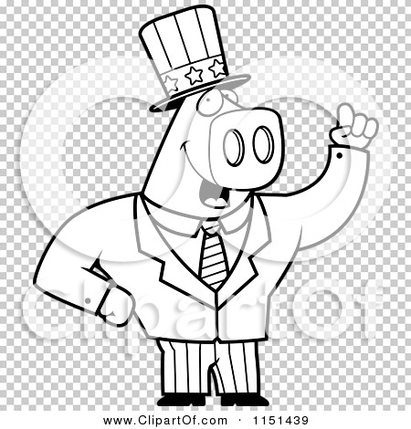 bowler hat clipart black and white pig