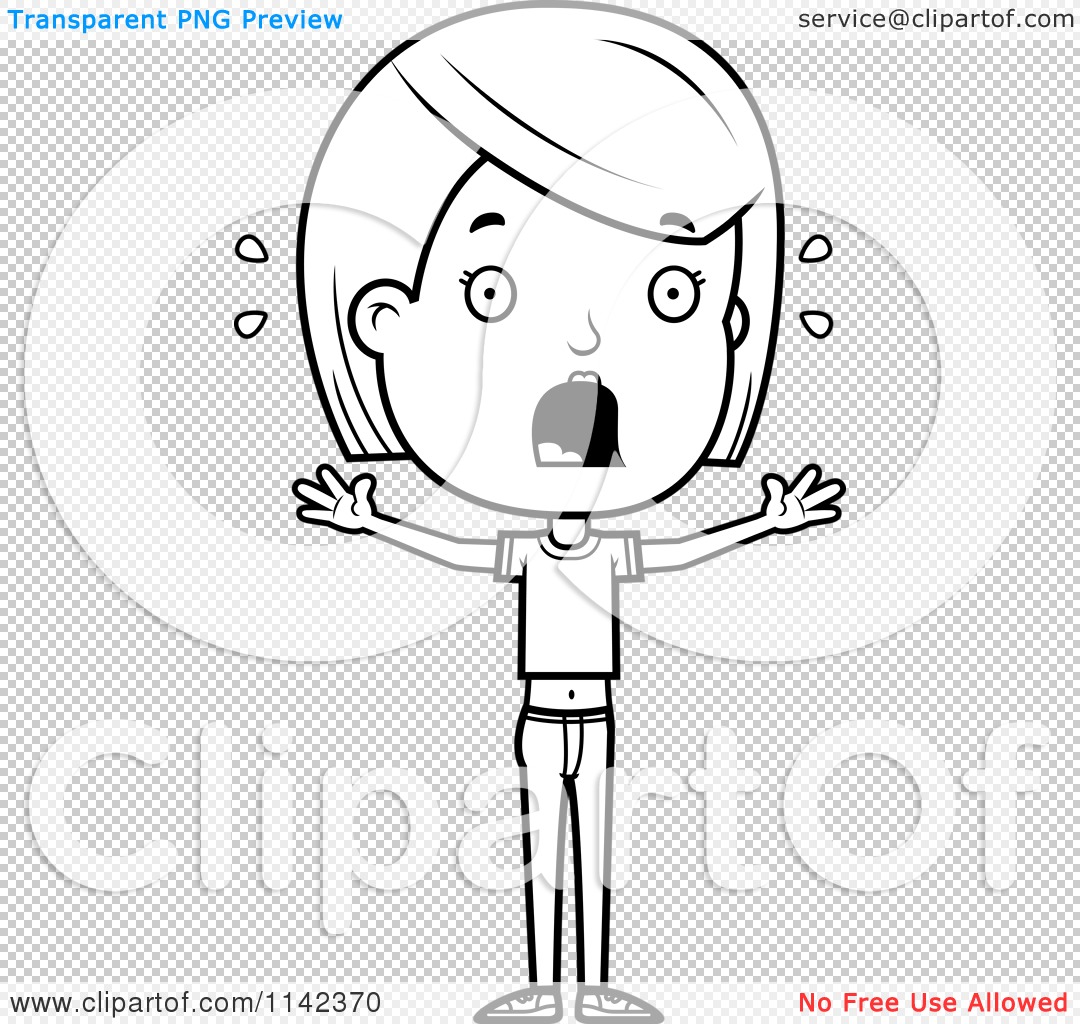 scared girl clipart face