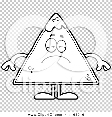 Download Cartoon Clipart Of A Depressed TORTILLA Chip with Salsa Mascot - Vector Outlined Coloring Page ...