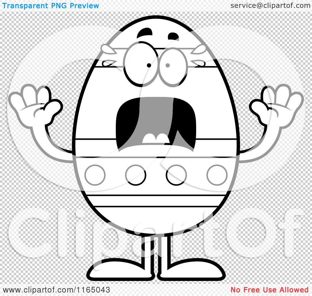 Download Cartoon Clipart Of A Screaming Easter Egg Mascot - Vector ...