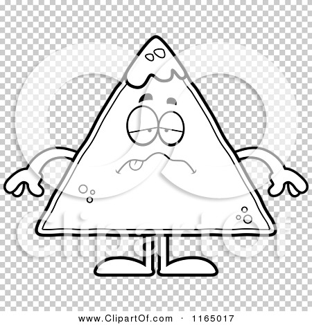 Download Cartoon Clipart Of A Sick TORTILLA Chip with Salsa Mascot - Vector Outlined Coloring Page by ...