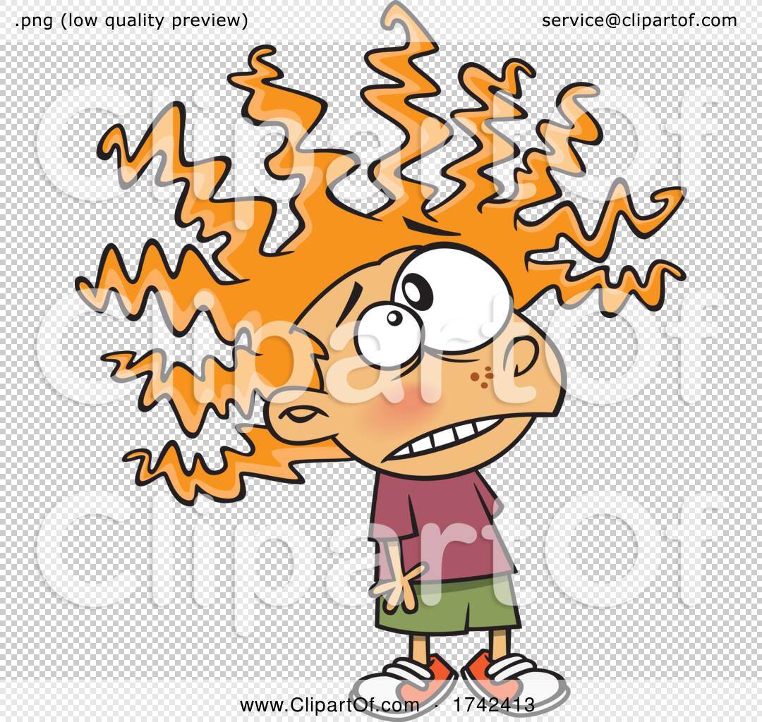 Cartoon Girl with Crazy Hair by toonaday #1742413