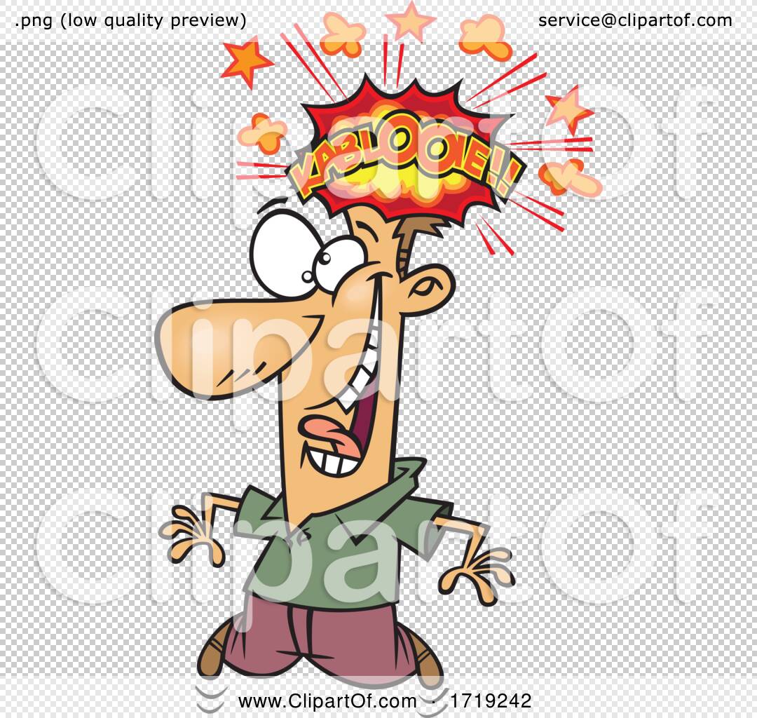Cartoon Man with a Brain Explosion by toonaday #1719242