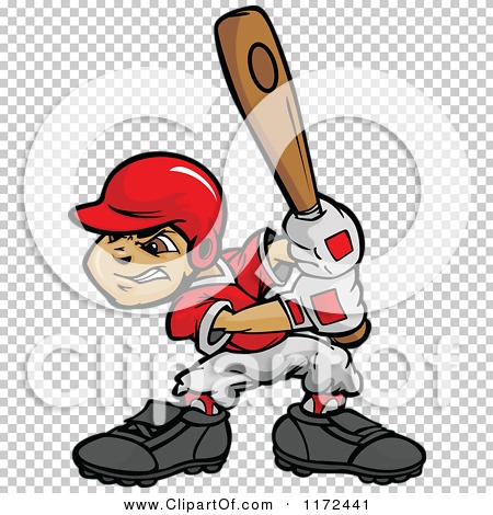 Cartoon of a Baseball Boy Holding a Wooden Bat - Royalty Free Vector ...