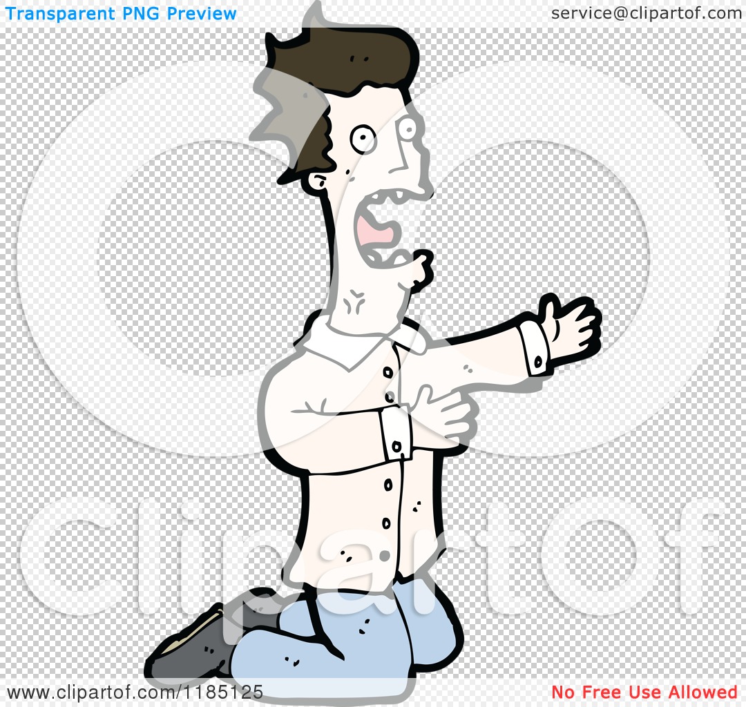 Cartoon of a Begging Man on His Knees - Royalty Free Vector Illustration by  lineartestpilot #1185125