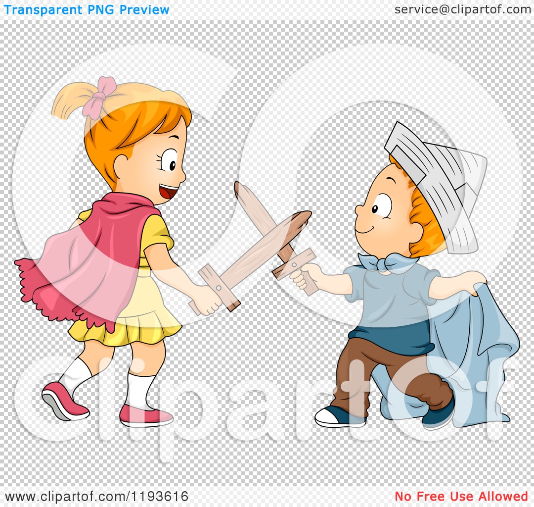 brothers playing clipart