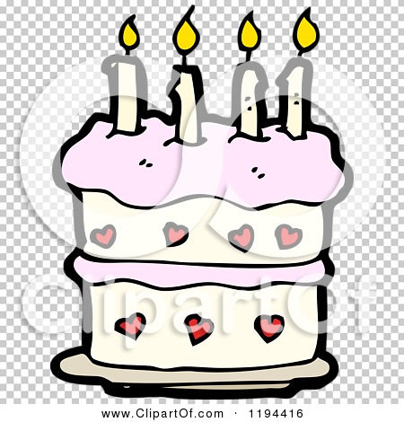 Cartoon of a Birthday Cake - Royalty Free Vector Illustration by