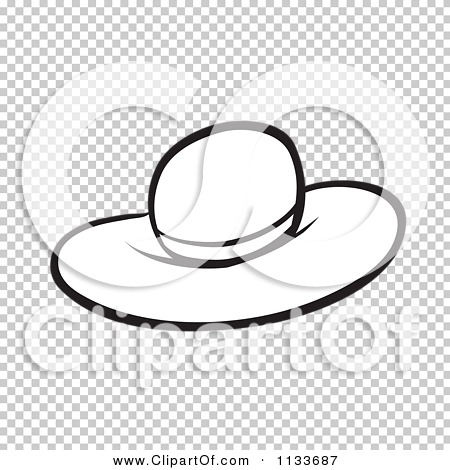 Cartoon Of A Black And White Hat - Royalty Free Vector Clipart by