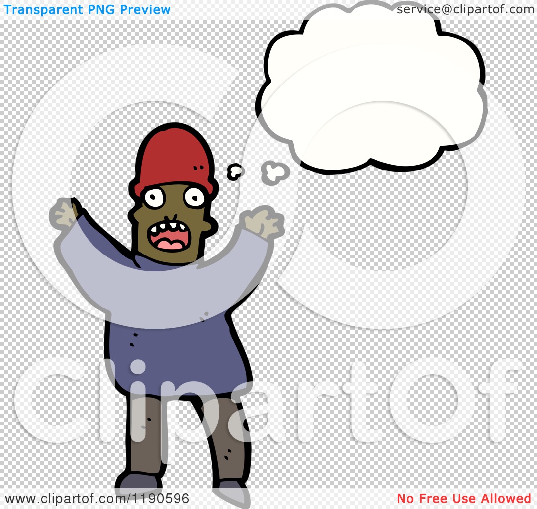 Cartoon Of A Black Man Thinking Royalty Free Vector Illustration By Lineartestpilot 1190596
